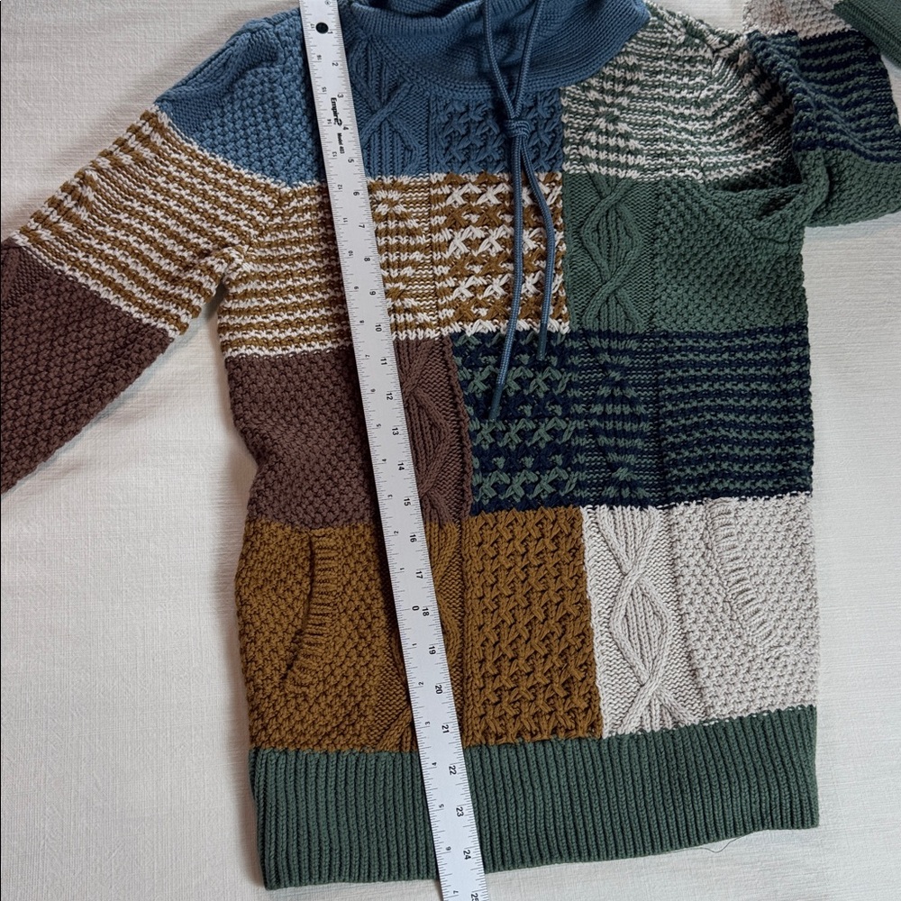L.L. Bean Multicolor Patchwork Turtleneck Sweater - image 6